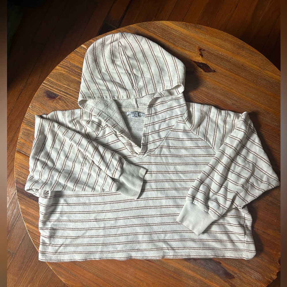 O'Neill white and Brown Striped Hoodie